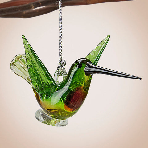 Dynasty Gallery Glass Ornament - Ruby-Throated Hummingbird