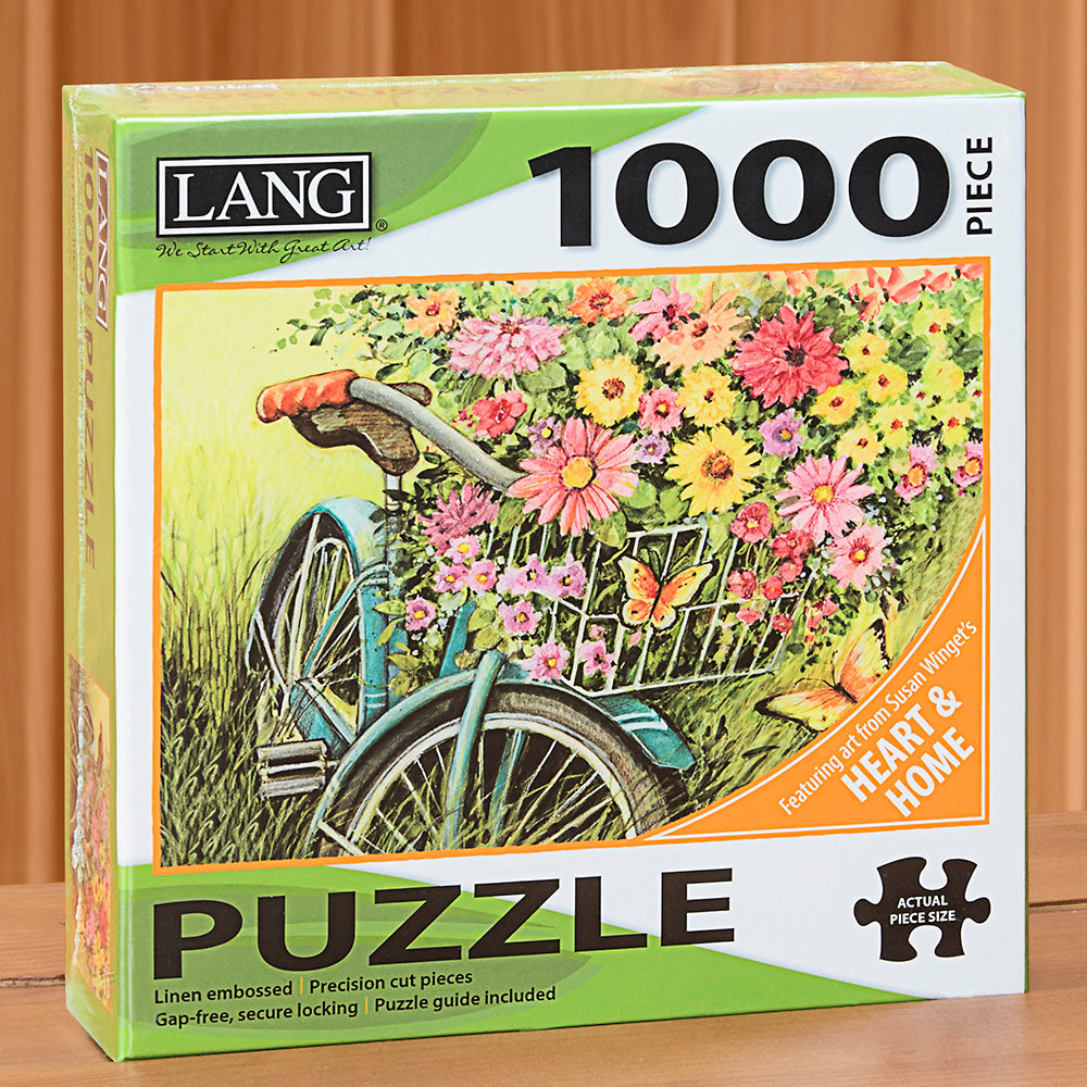 1,000 Piece Fine Art Jigsaw Puzzle, "Bicycle Bouquet" by Susan Winget