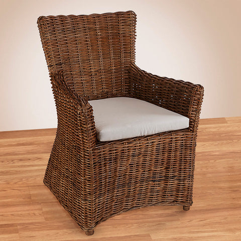 Normandy Lounge Chair, Light Brown Rattan