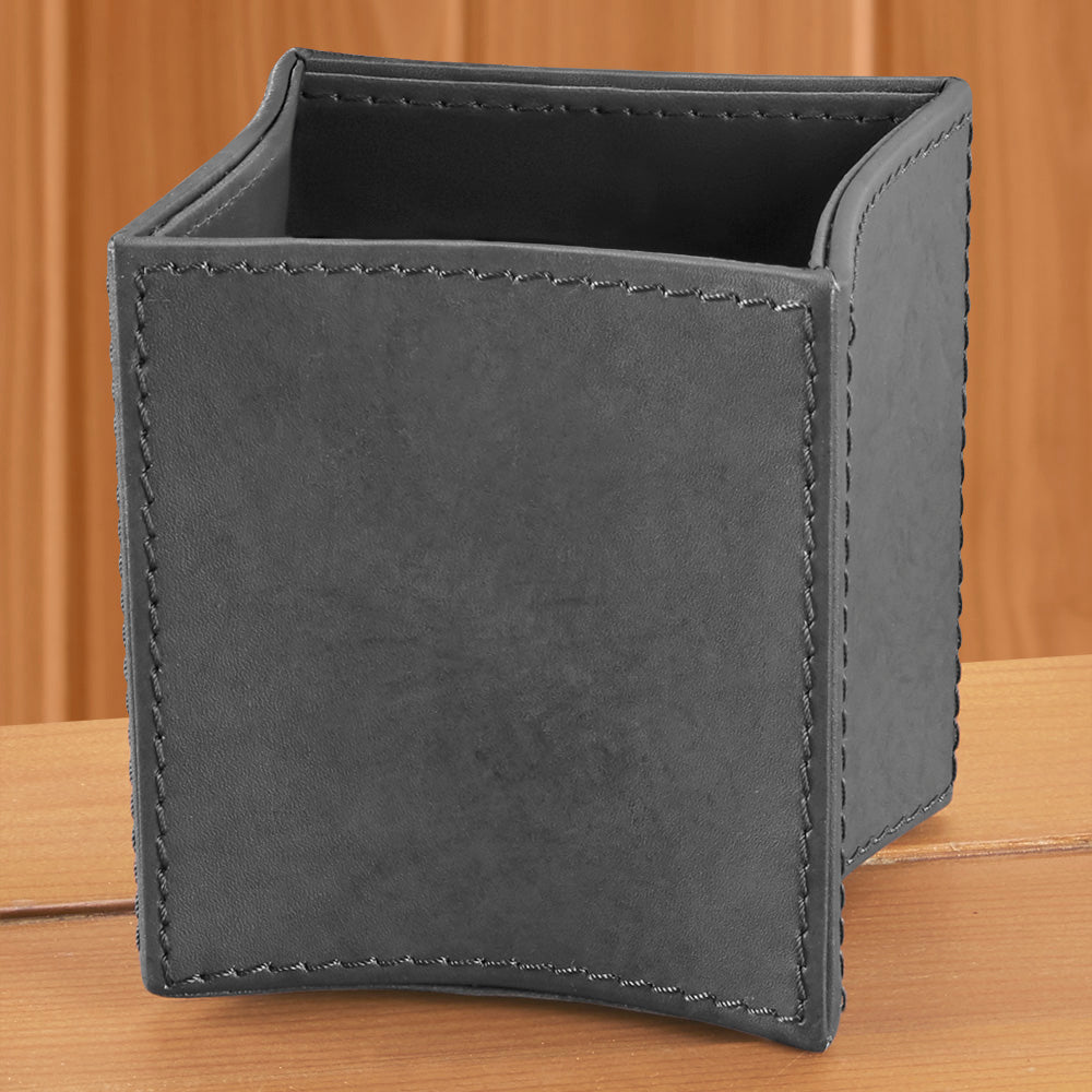 Folded Leather Pencil Cup