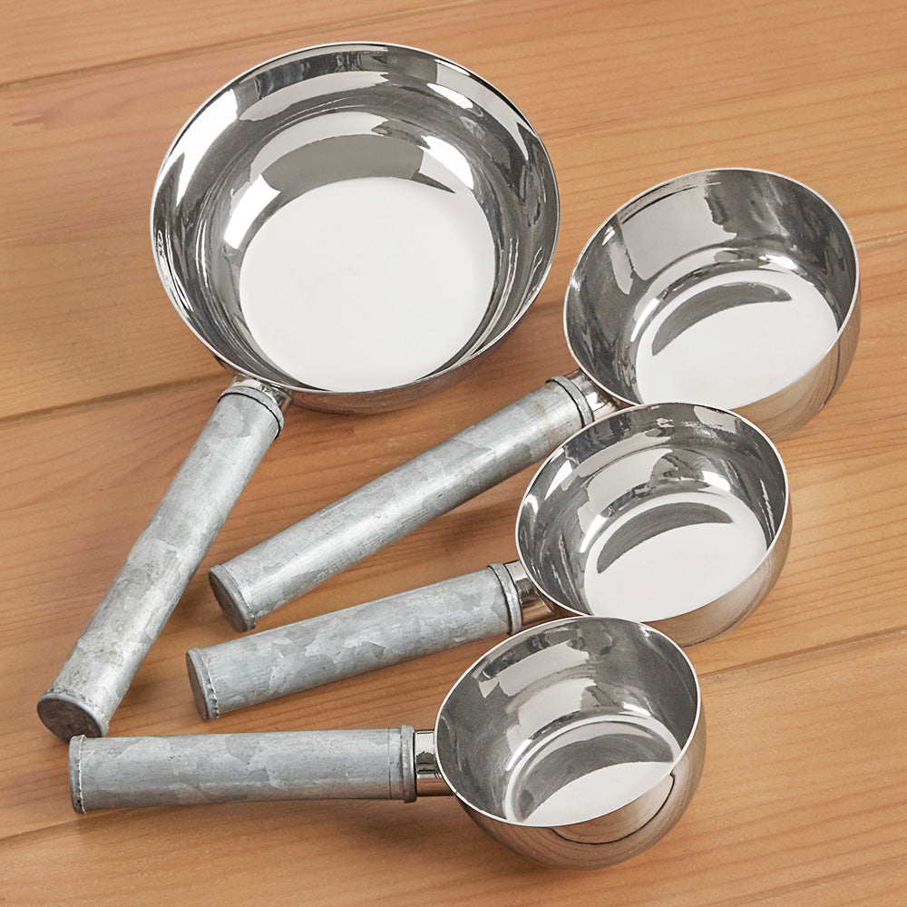Be Home Teak and Stainless Steel Measuring Cups, Set of 4