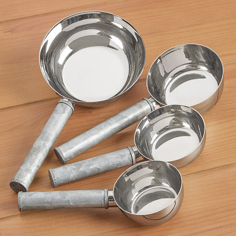 Be Home Teak and Stainless Steel Measuring Cups, Set of 4