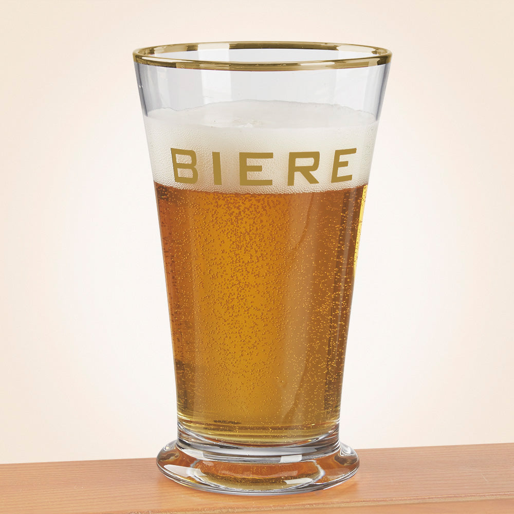 Biere Highball Glass with Gold Rim