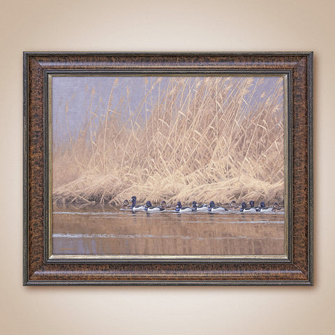 "Formal Procession, Ring-Necked Ducks" Original Oil Painting by Jim Rataczak