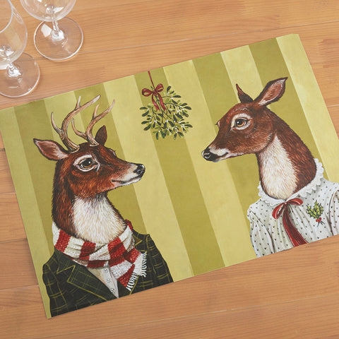 Hester & Cook Paper Placemats, Under the Mistletoe