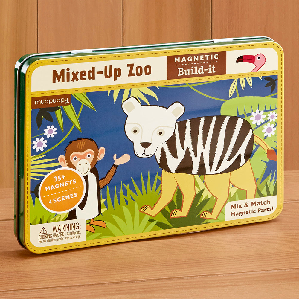 Book Mudpuppy Wild Mix-Up Magnetic Build-It From Includes 2 Illustrated Background Scenes & 70+ Mix And M