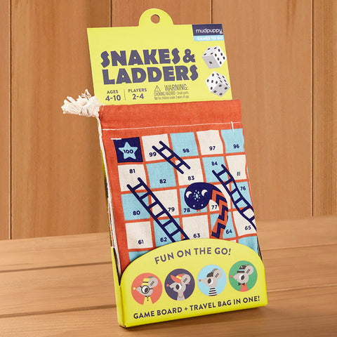 Mudpuppy Snakes and Ladders Travel Game