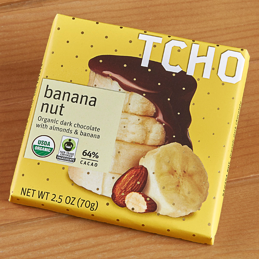 TCHO Organic Dark Chocolate "Banana Nut" Bar, 2.5 oz