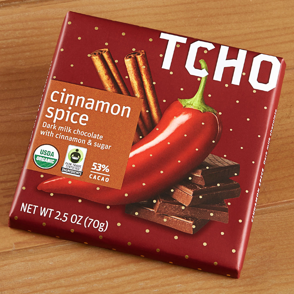 TCHO Dark Milk Chocolate "Cinnamon Spice" Bar, 2.5 oz