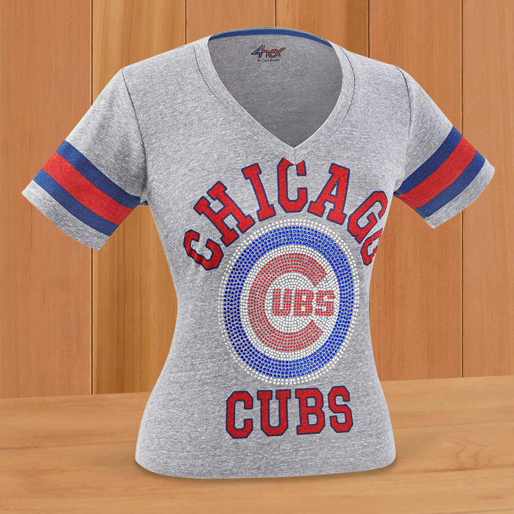 Women's MLB V-Neck T-Shirt, Chicago Cubs