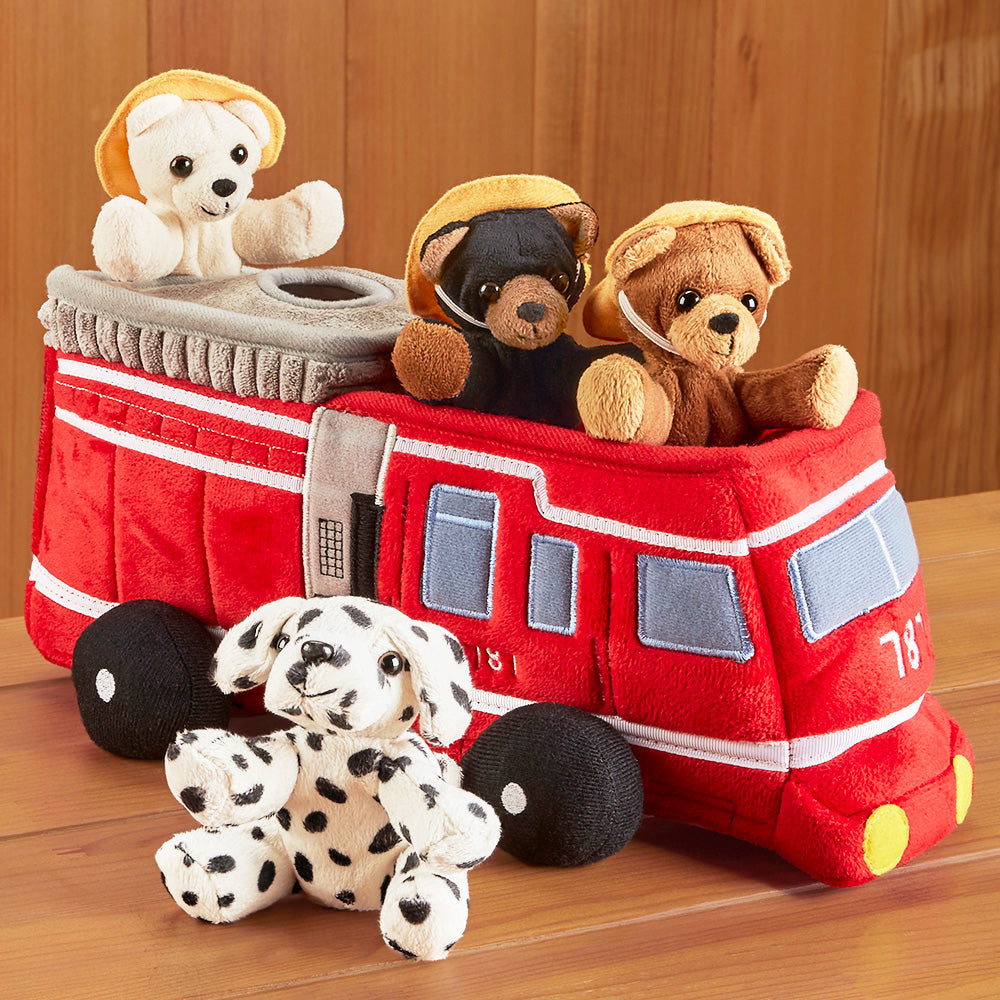 Fire Truck with Fire Fighter Stuffed Animals