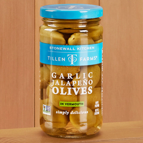 Stonewall Kitchen Tillen Farms Garlic Jalapeño Olives - 12 oz