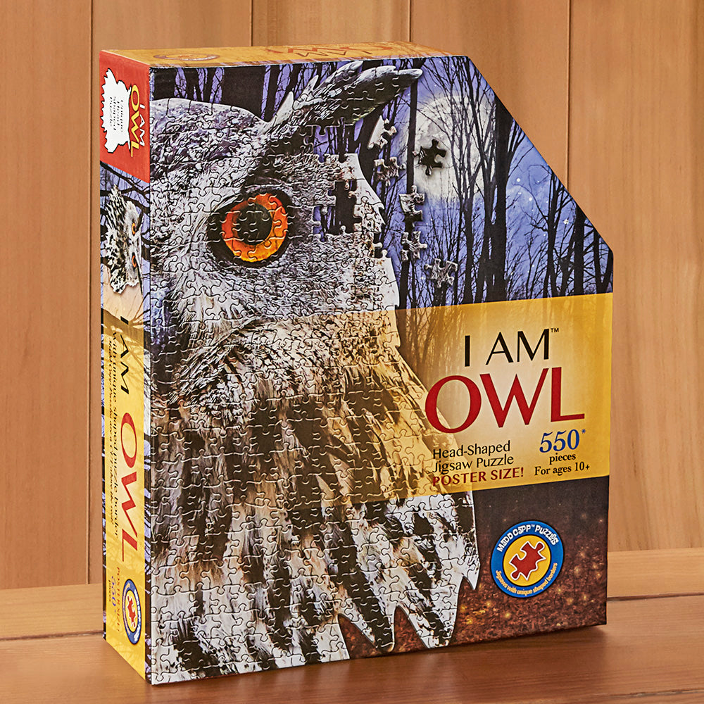 I Am Owl Head-Shaped Jigsaw Puzzle, 550 Pieces