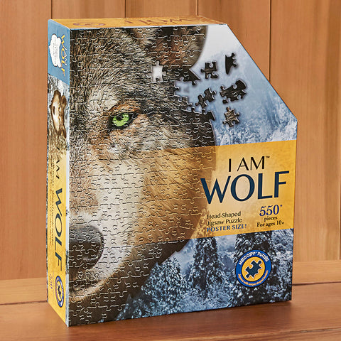 I Am Wolf Head-Shaped Jigsaw Puzzle, 550 Pieces