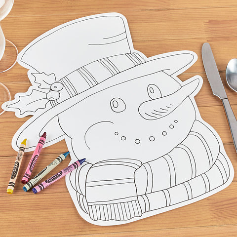 Hester & Cook Die Cut Paper Placemats, Coloring Snowman