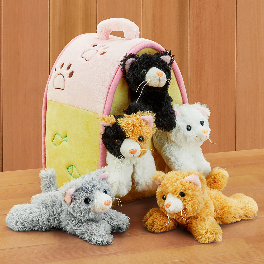 Cat House with Cat Stuffed Animals