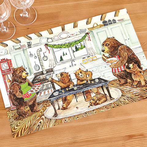 Hester & Cook Paper Placemats, Gingerbread Bears