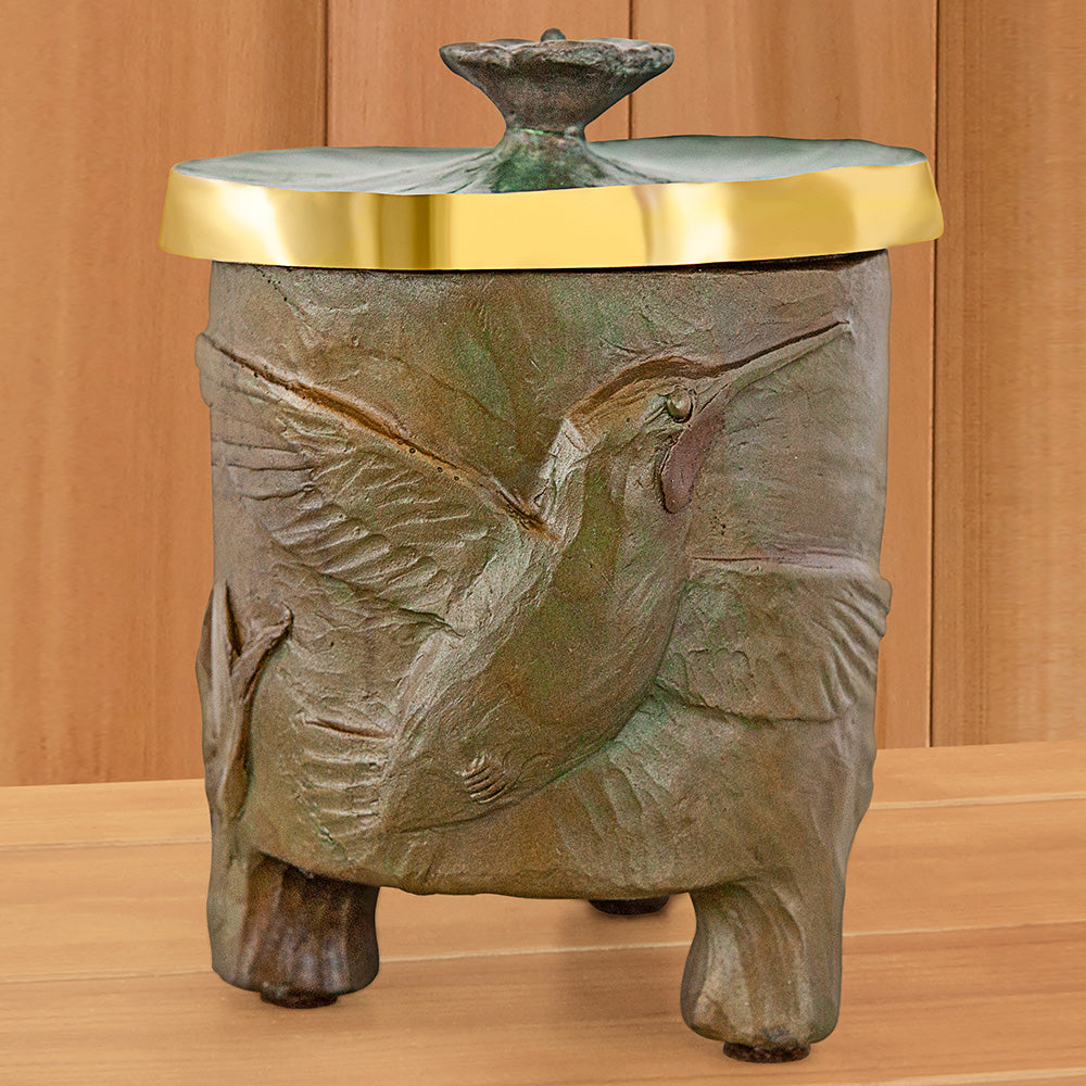 "Hummingbird Vessel" Bronze by James G. Moore