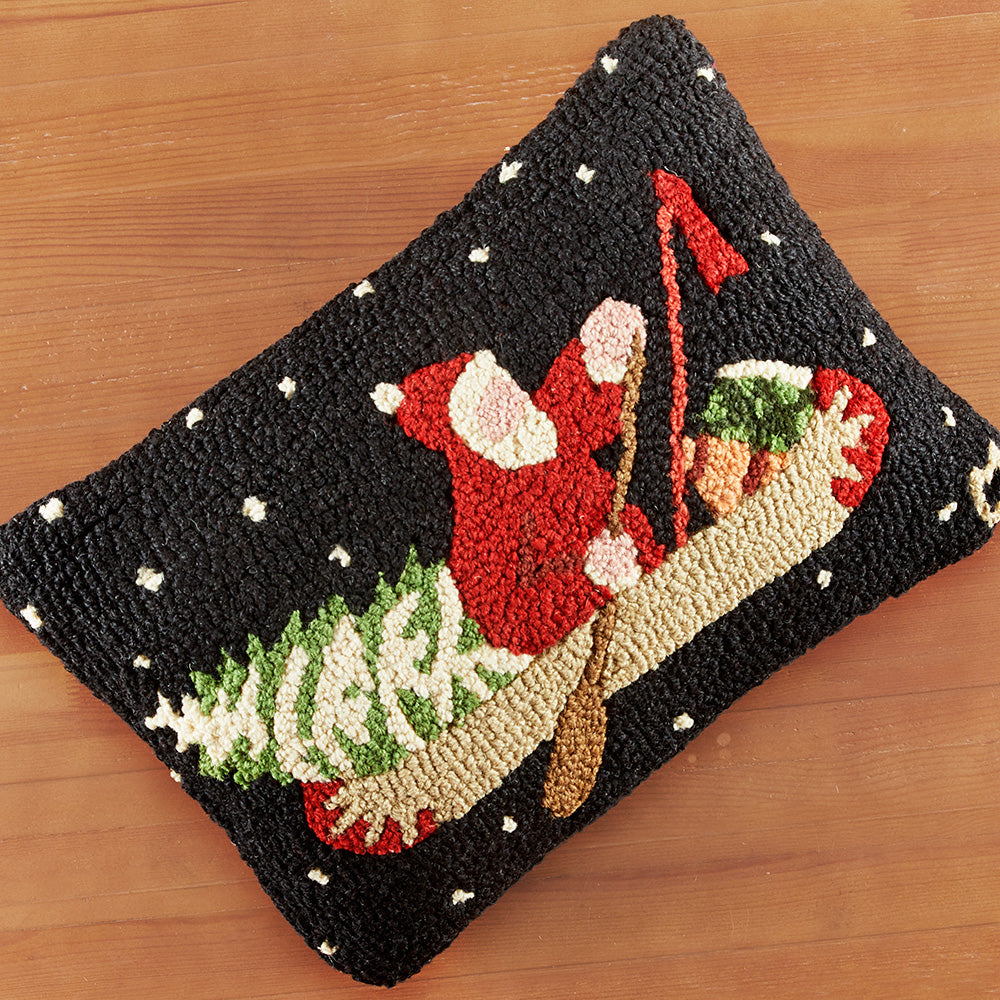 Chandler 4 Corners 14" x 20" Hooked Pillow, Santa's Last Delivery