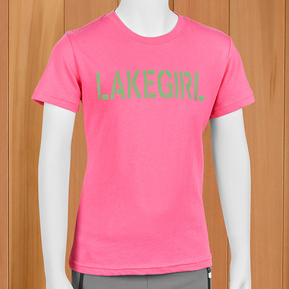 Lakegirl Youth Girls' "Simply Lakegirl" Tee - Carmine Rose