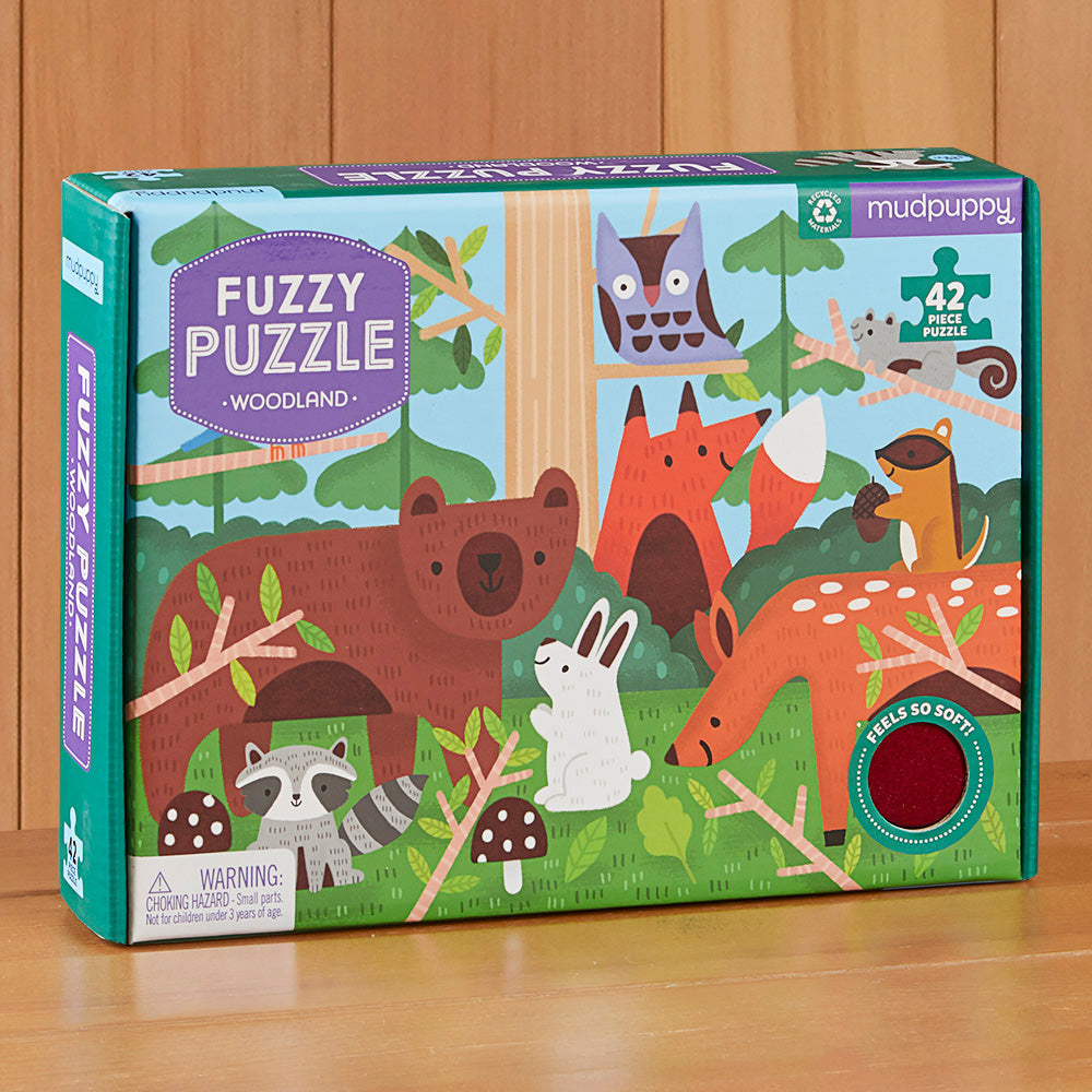 Mudpuppy Woodland Fuzzy Puzzle, 42 Pieces