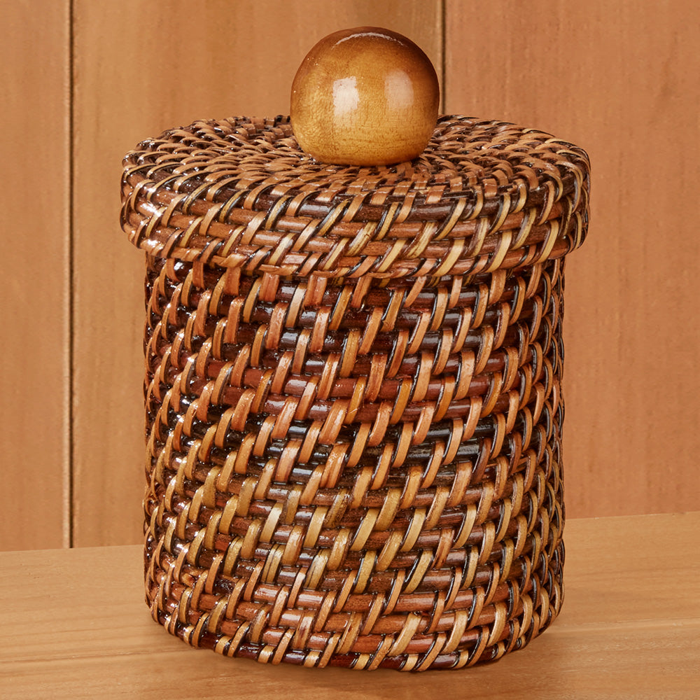 Calaisio Woven Lidded Cotton Swab Container