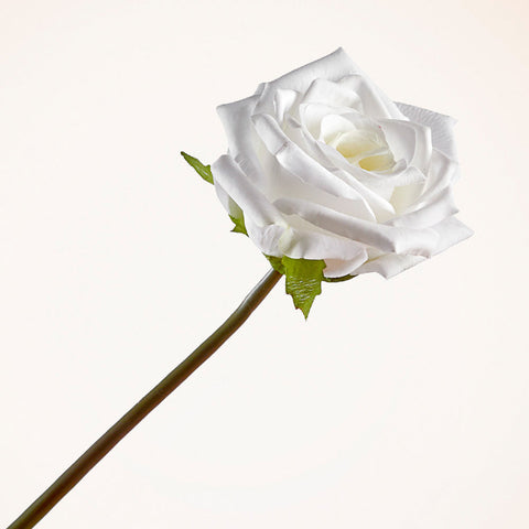 Faux White Rose Stem