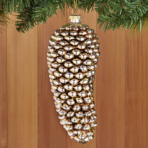 Antique Silver Pine Cone Ornament