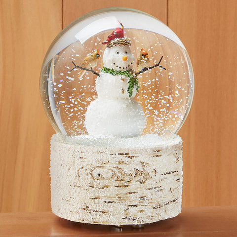Musical Snow Globe, Snowman and Cardinal
