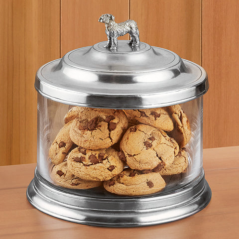 MATCH Glass Cookie Jar with Dog Finial