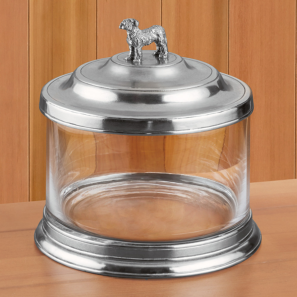 MATCH Glass Cookie Jar with Dog Finial