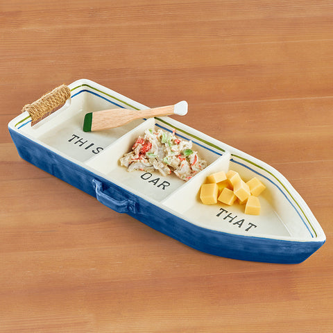 Mud Pie Boat and Paddle Server Set