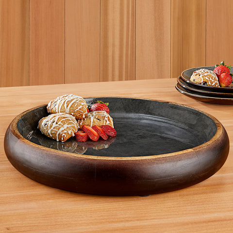 Enameled Mango Wood Serving Platter
