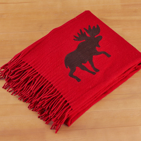 Chandler 4 Corners 52" x 70" Wool Throw, Moose on Move