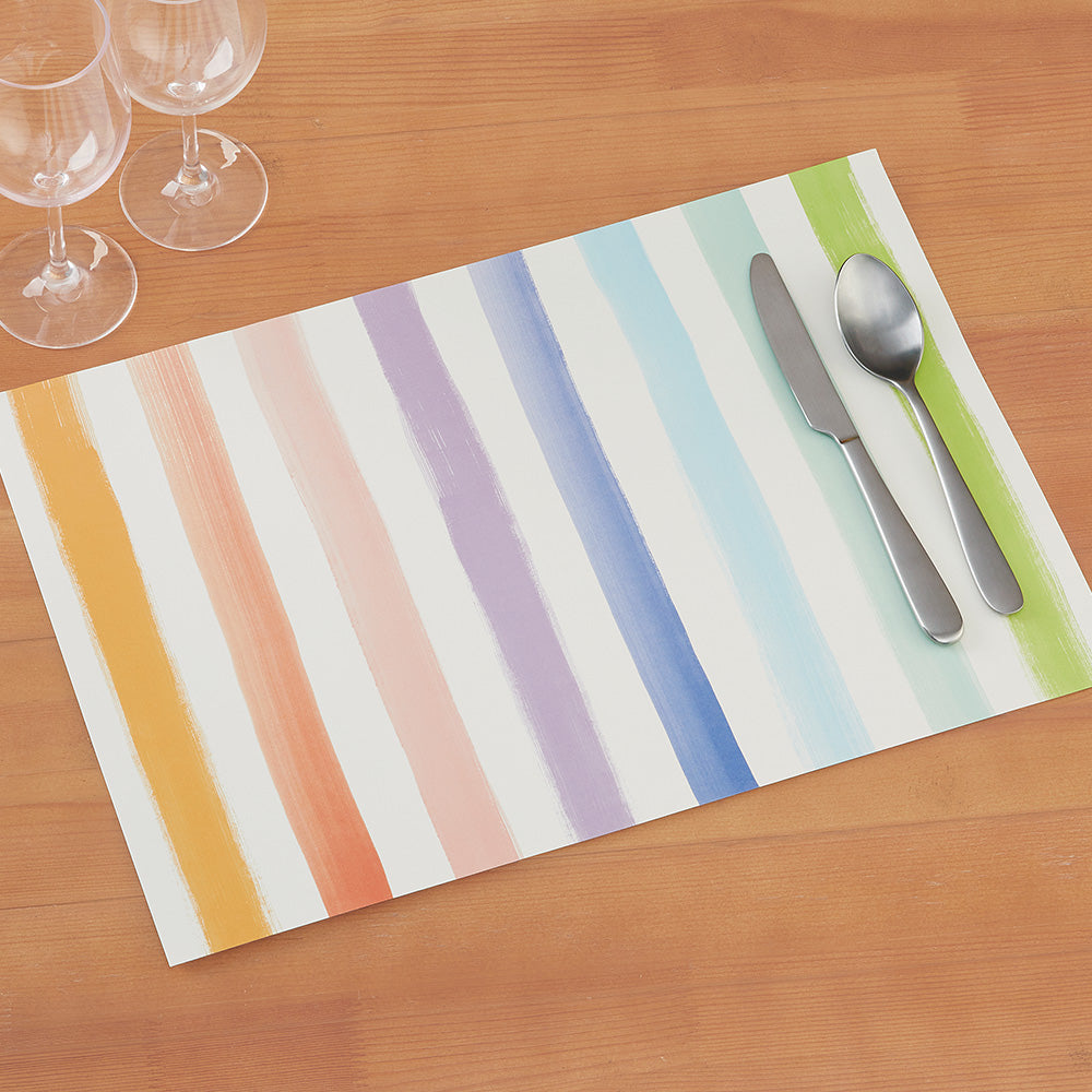 Hester & Cook Paper Placemats, Sorbet Stripes