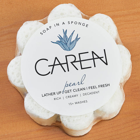 Caren Shower Soap Sponge, Pearl - 2.75 oz