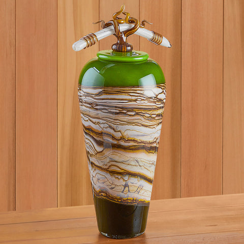 Danielle Blade & Stephen Gartner "Strata" Lidded Glass Vase