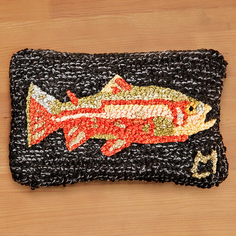 Chandler 4 Corners 8" x 12" Hooked Pillow, Steelhead Trout