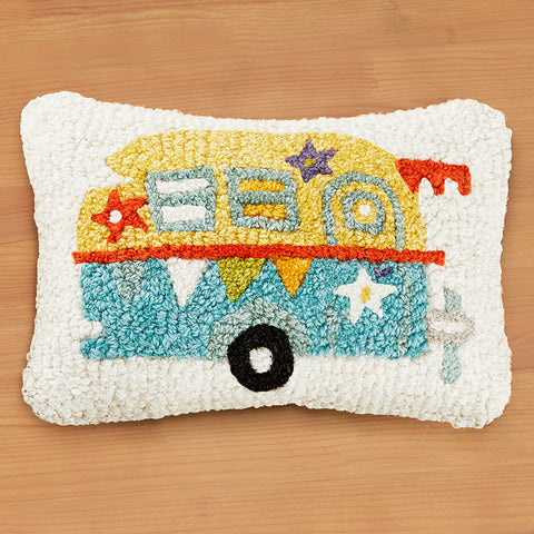 Chandler 4 Corners 8" x 12" Hooked Pillow, Lil Camper