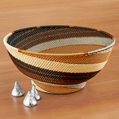 Telephone Wire Bowl, Mocha Spiral