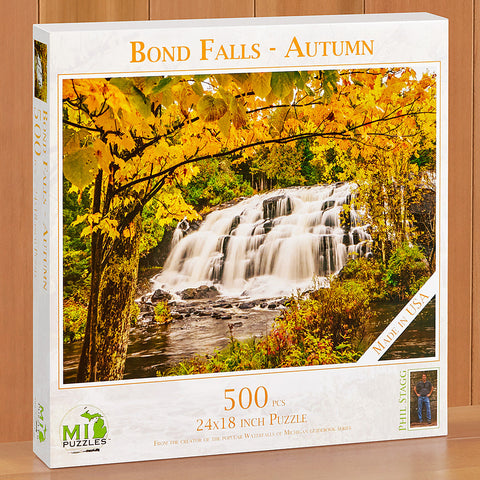 500 Piece Jigsaw Puzzle, "Bond Falls - Autumn" by Phil Stagg