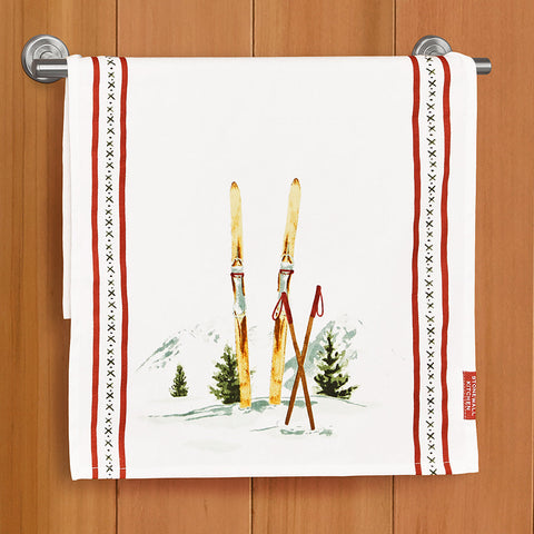 Stonewall Kitchen Tea Towel, Winter Skis