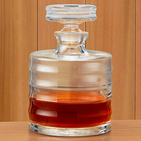 Ribbed Handblown Glass Decanter