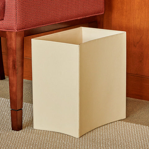 Folded Leather Wastebasket