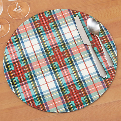 Caspari Round Placemat, Dress Stewart Tartan