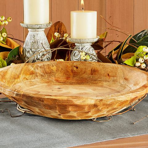 Hand-Carved Mango Wood Dough Bowl