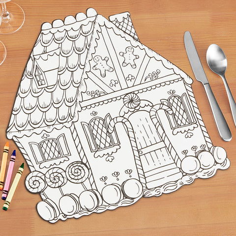 Hester & Cook Coloring Paper Placemats, Gingerbread House