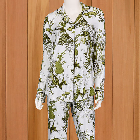 The Cat's Pajamas Women's Pima Knit Pajama Set, Woodside