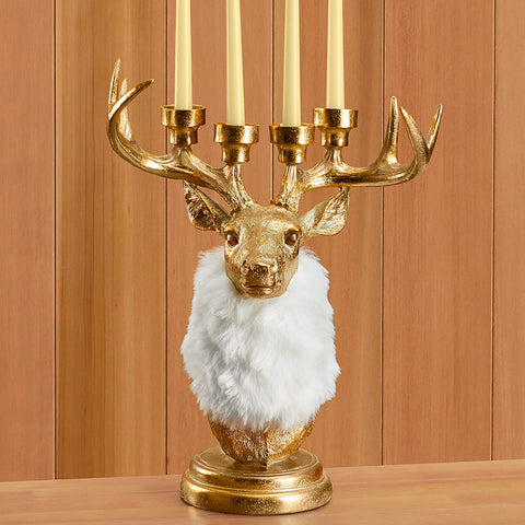 Resin Deer Bust Candelabra