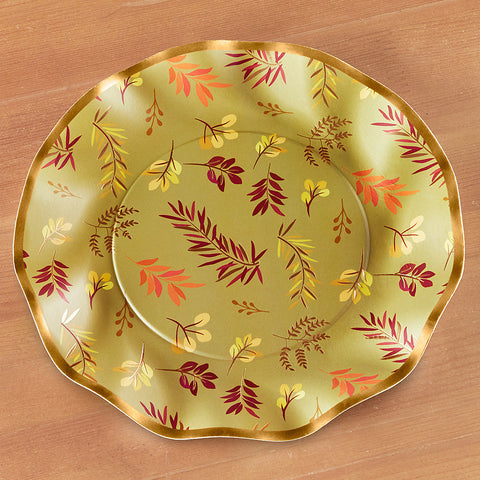 Sophistiplate Wavy Paper Plates, Gold Harvest